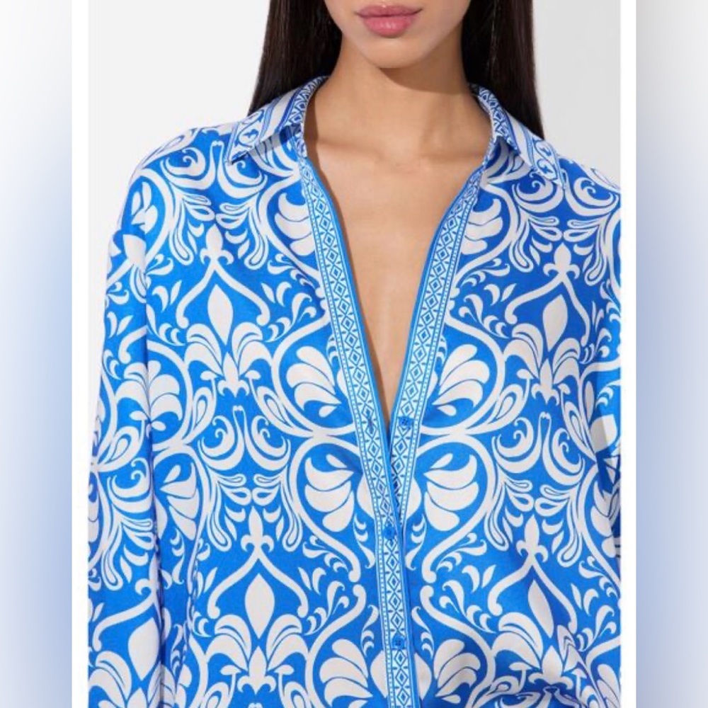 NWT GORGEOUS ALICE + OLIVIA KIVA button up Shirt -Size S - Picture 6 of 9
